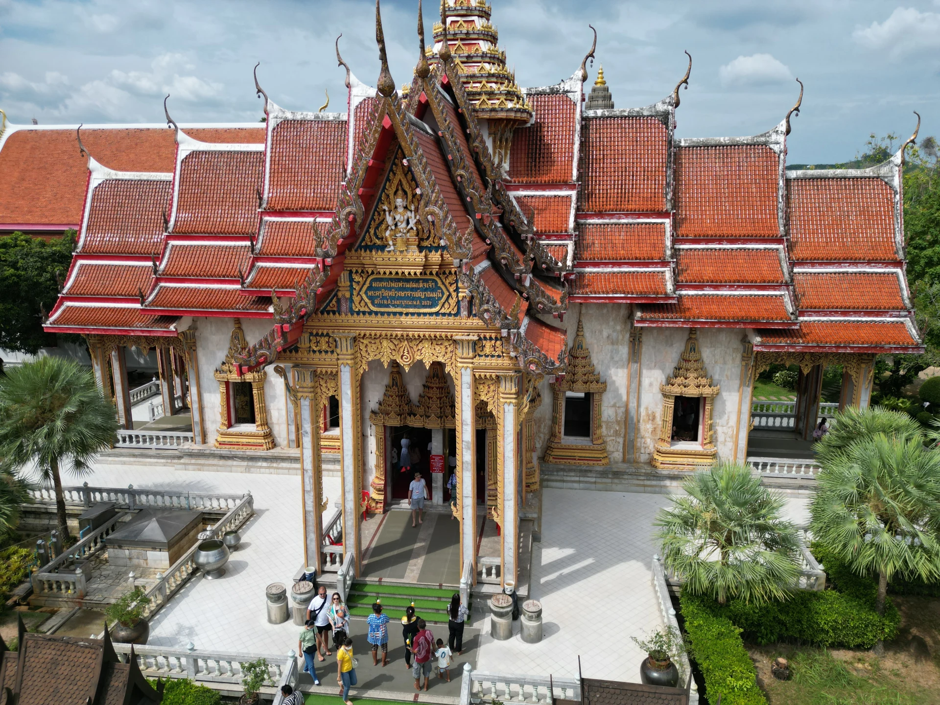 Wat Chalong Buddhist Temple in Phuket with traditional architecture and golden decor