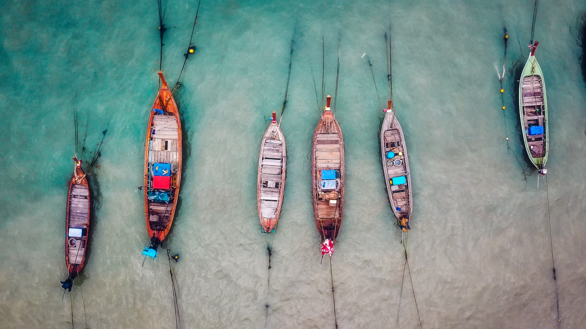 Thai boats on the water, Rawai beach